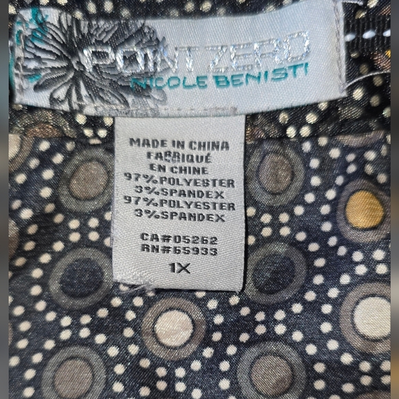 Point Zero Black Dot-Print Mini Dress Sz 1X - Picture 5 of 7